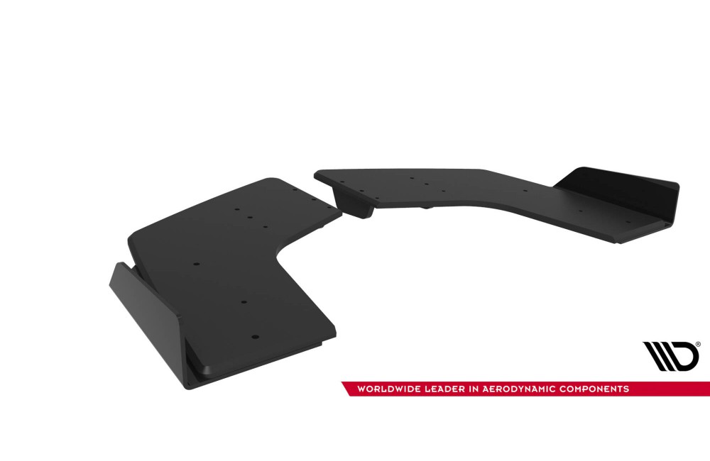 Street Pro Rear Side Splitters + Flaps Mitsubishi Lancer EVO X - Black + Gloss Flaps