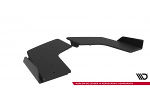 Street Pro Rear Side Splitters + Flaps Mitsubishi Lancer EVO X - Black + Gloss Flaps