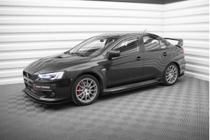 Street Pro Side Skirts Diffusers + Flaps Mitsubishi Lancer EVO X - Black + Gloss Flaps Street Pro Side Skirts Diffusers + Flaps Mitsubishi Lancer EVO X - Black + Gloss Flaps