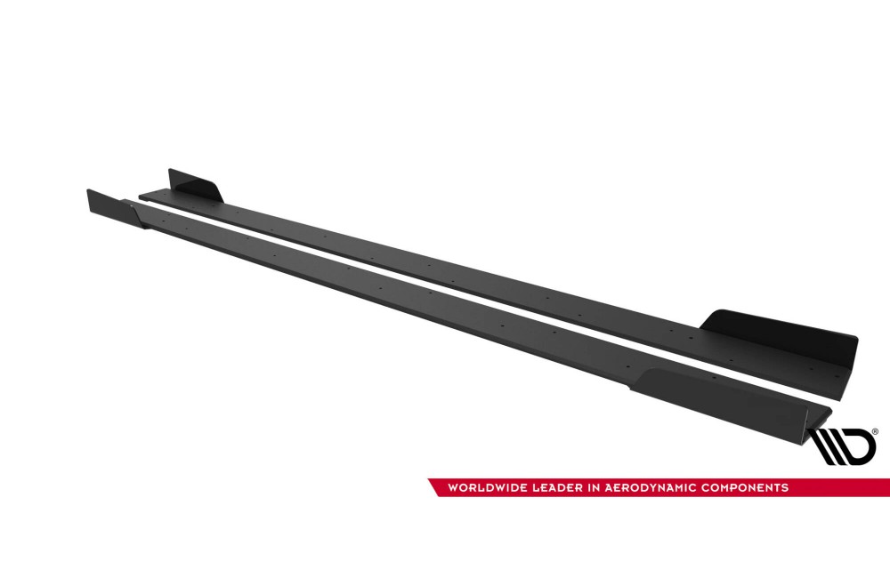 Street Pro Side Skirts Diffusers + Flaps Mitsubishi Lancer EVO X - Black + Gloss Flaps Street Pro Side Skirts Diffusers + Flaps Mitsubishi Lancer EVO X - Black + Gloss Flaps