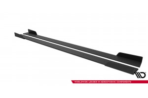 Street Pro Side Skirts Diffusers + Flaps Mitsubishi Lancer EVO X - Black + Gloss Flaps Street Pro Side Skirts Diffusers + Flaps Mitsubishi Lancer EVO X - Black + Gloss Flaps