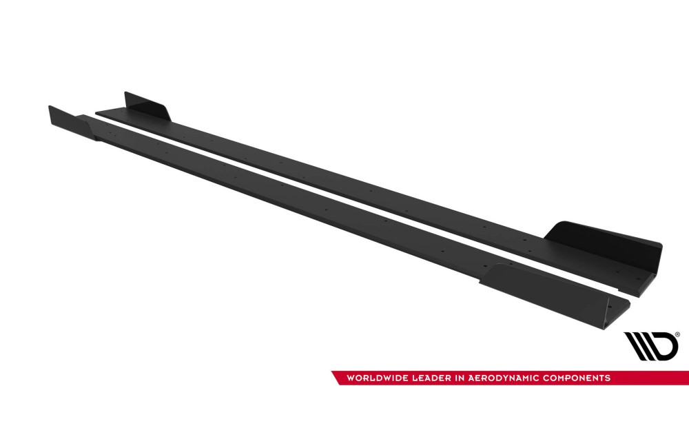 Street Pro Side Skirts Diffusers + Flaps Mitsubishi Lancer EVO X - Black + Gloss Flaps Street Pro Side Skirts Diffusers + Flaps Mitsubishi Lancer EVO X - Black + Gloss Flaps