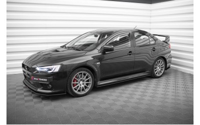 Street Pro Side Skirts Diffusers Mitsubishi Lancer EVO X - Black-Red