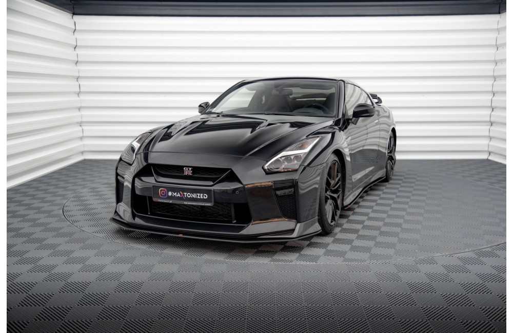 Street Pro Front Splitter Nissan GTR R35 Facelift - Black