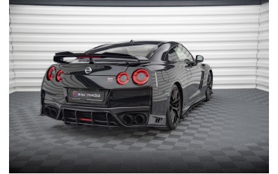 Street Pro Rear Side Splitters Nissan GTR R35 Facelift - Black