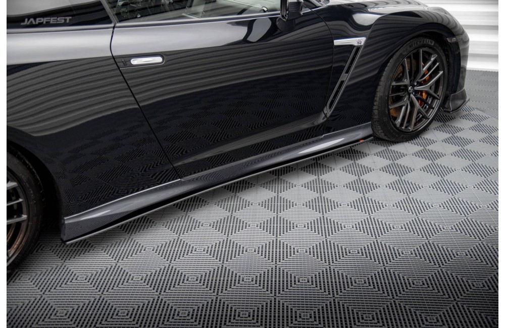 Street Pro Side Skirts Diffusers Nissan GTR R35 Facelift - Black Street Pro Side Skirts Diffusers Nissan GTR R35 Facelift - Black