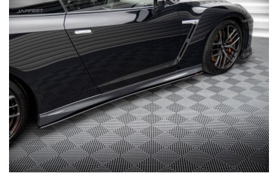 Street Pro Side Skirts Diffusers Nissan GTR R35 Facelift - Black