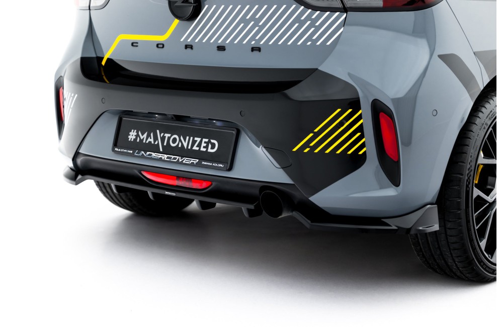 Rear Splitter (with vertical bars) Opel Corsa F Facelift (Mk6 Facelift)