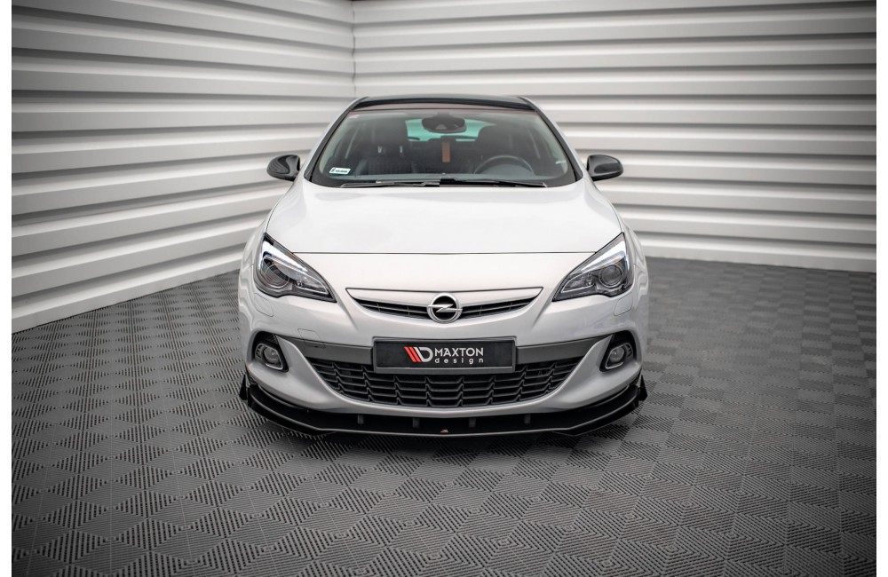 Street Pro Front Splitter V.1 + Flaps Opel Astra GTC OPC-Line J - Black + Gloss Flaps