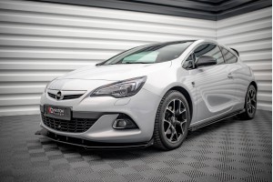 Street Pro Front Splitter V.1 + Flaps Opel Astra GTC OPC-Line J - Black + Gloss Flaps