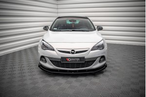 Street Pro Front Splitter V.1 + Flaps Opel Astra GTC OPC-Line J - Black + Gloss Flaps