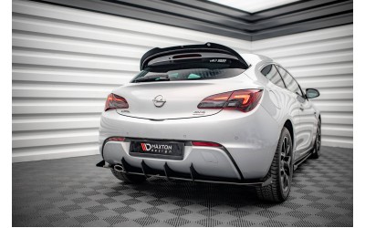 Street Pro Rear Valance + Flaps Opel Astra GTC OPC-Line J - Black + Gloss Flaps    