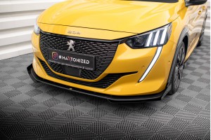 Street Pro Front Splitter + Flaps Peugeot 208 GT Mk2 - Black + Gloss Flaps