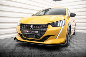 Street Pro Front Splitter + Flaps Peugeot 208 GT Mk2 - Black + Gloss Flaps