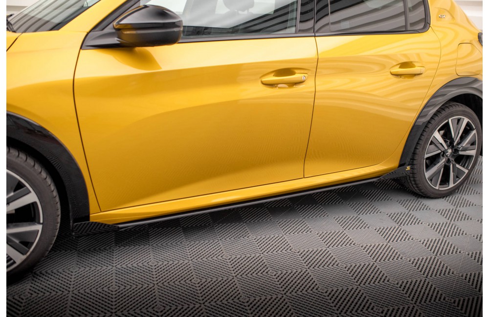 Street Pro Side Skirts Diffusers + Flaps Peugeot 208 GT Mk2 - Black + Gloss Flaps Street Pro Side Skirts Diffusers + Flaps Peugeot 208 GT Mk2 - Black + Gloss Flaps