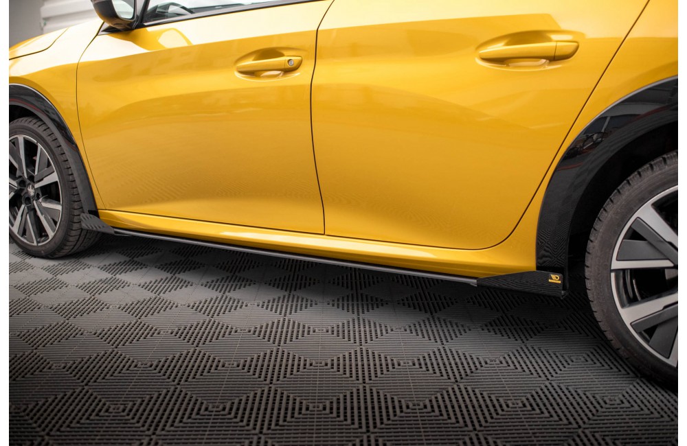 Street Pro Side Skirts Diffusers + Flaps Peugeot 208 GT Mk2 - Black + Gloss Flaps Street Pro Side Skirts Diffusers + Flaps Peugeot 208 GT Mk2 - Black + Gloss Flaps