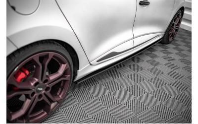 Street Pro Side Skirts Diffusers Renault Clio RS Mk4 - Black-Red