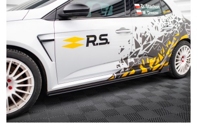 Street Pro Side Skirts Diffusers Renault Megane RS Mk4 - Black-Red