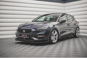 Street Pro Front Splitter + Flaps Seat Leon FR Mk4 - Black + Gloss Flaps