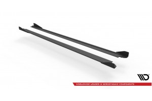 Street Pro Side Skirts Diffusers + Flaps Seat Leon FR Mk4 - Black + Gloss Flaps