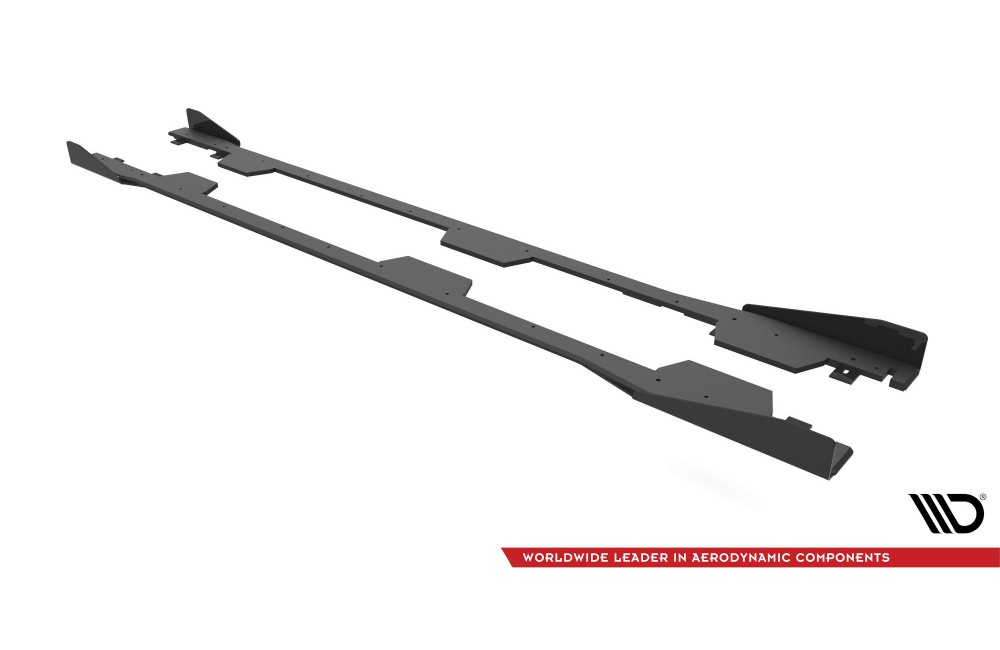 Street Pro Side Skirts Diffusers + Flaps Subaru BRZ Mk1 / Mk1 Facelift - Black + Gloss Flaps