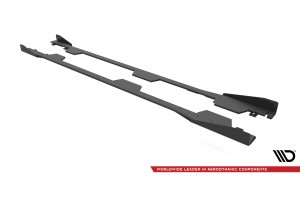 Street Pro Side Skirts Diffusers + Flaps Subaru BRZ Mk1 / Mk1 Facelift - Black + Gloss Flaps