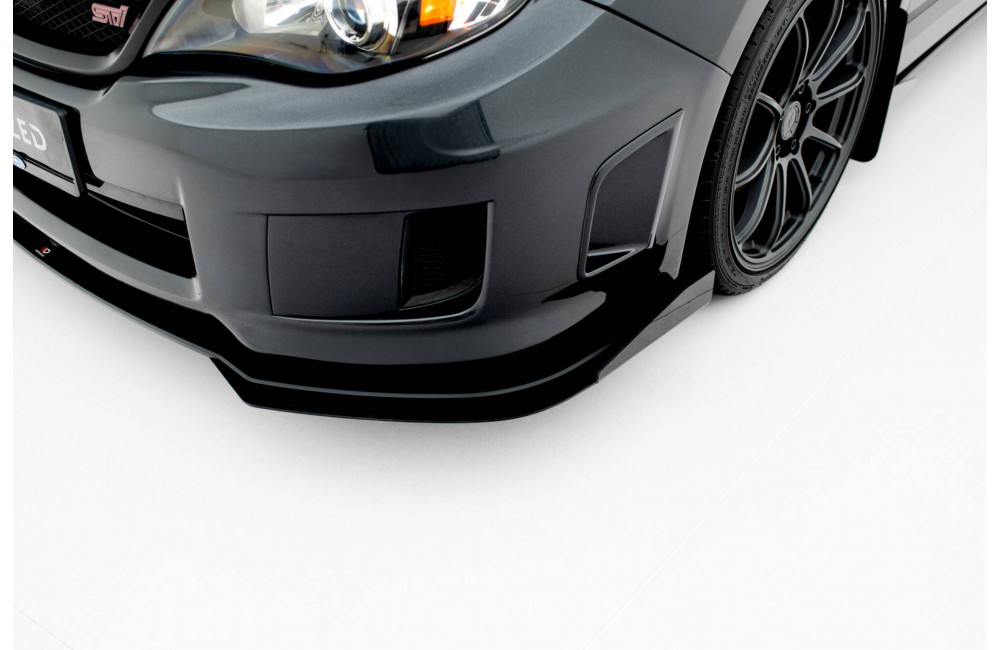 Street Pro Front Splitter + Flaps Subaru Impreza WRX STI Mk3 Facelift - Black + Gloss Flaps