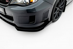 Street Pro Front Splitter + Flaps Subaru Impreza WRX STI Mk3 Facelift - Black + Gloss Flaps