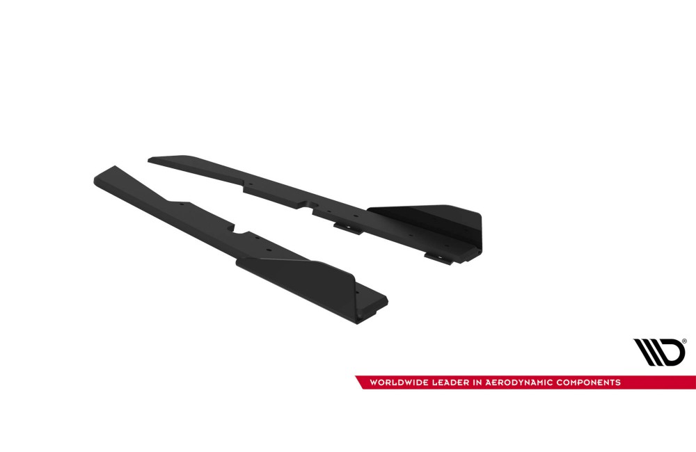 Street Pro Rear Side Splitters + Flaps Subaru Impreza WRX STI Mk3 Facelift - Black + Gloss Flaps
