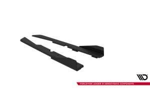 Street Pro Rear Side Splitters + Flaps Subaru Impreza WRX STI Mk3 Facelift - Black + Gloss Flaps