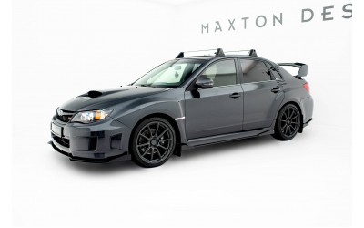 Street Pro Side Skirts Diffusers + Flaps Subaru Impreza WRX STI Mk3 Facelift - Black + Gloss Flaps    