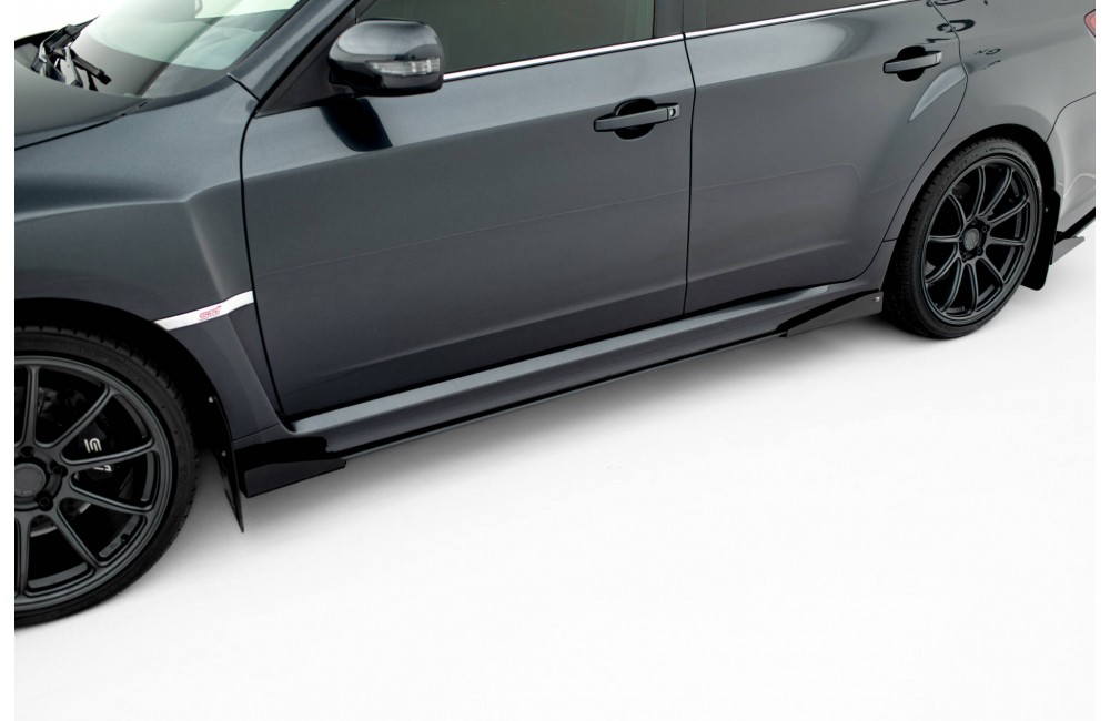 Street Pro Side Skirts Diffusers + Flaps Subaru Impreza WRX STI Mk3 Facelift - Black + Gloss Flaps Street Pro Side Skirts Diffusers + Flaps Subaru Impreza WRX STI Mk3 Facelift - Black + Gloss Flaps