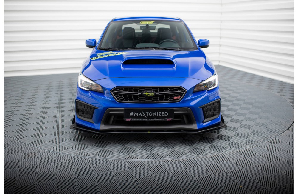 Street Pro Front Splitter + Flaps Subaru WRX STI Mk1 Facelift - Black + Gloss Flaps