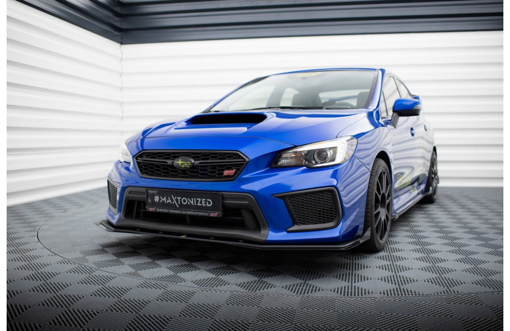 Street Pro Front Splitter + Flaps Subaru WRX STI Mk1 Facelift - Black + Gloss Flaps