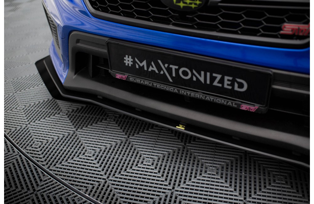 Street Pro Front Splitter + Flaps Subaru WRX STI Mk1 Facelift - Black + Gloss Flaps