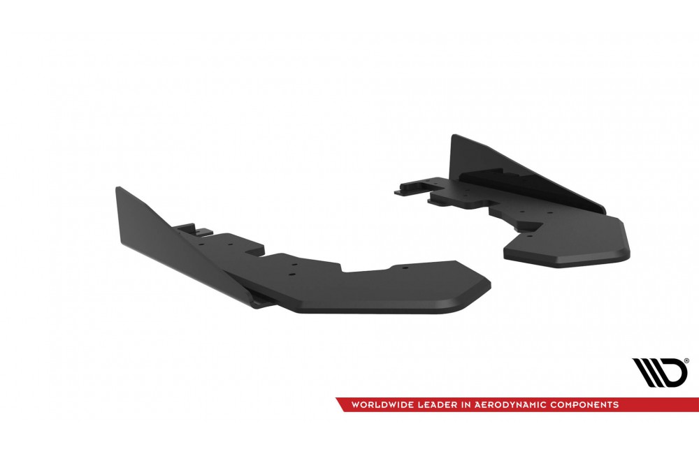Street Pro Rear Side Splitters + Flaps Subaru WRX STI Mk1 - Black + Gloss Flaps