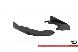 Street Pro Rear Side Splitters + Flaps Subaru WRX STI Mk1 - Black + Gloss Flaps