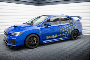 Street Pro Side Skirts Diffusers + Flaps Subaru WRX STI Mk1 - Black + Gloss Flaps