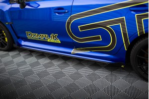 Street Pro Side Skirts Diffusers + Flaps Subaru WRX STI Mk1 - Black + Gloss Flaps