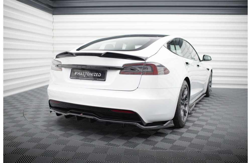 Rear Splitter (with vertical bars) V.1 Tesla Model S Plaid Mk1 Facelift