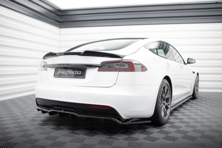 Πίσω Splitter (με κάθετους στύλους) V.2 Tesla Model S Plaid Mk1 Facelift