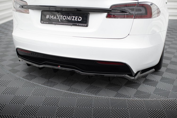 Πίσω Splitter (με κάθετους στύλους) V.2 Tesla Model S Plaid Mk1 Facelift