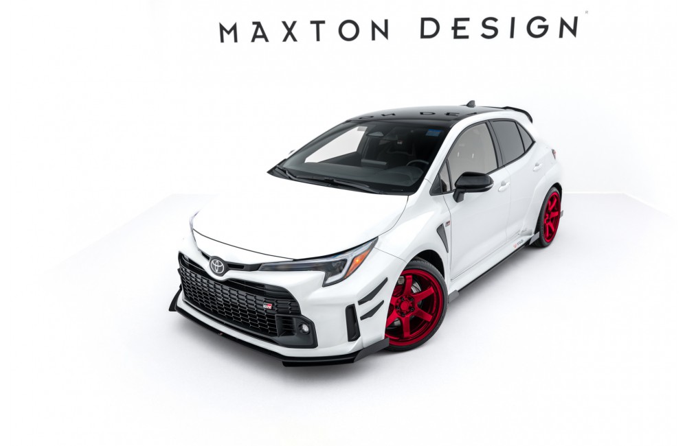 Street Pro Front Splitter + Flaps Toyota GR Corolla Mk12 - Black + Gloss Flaps