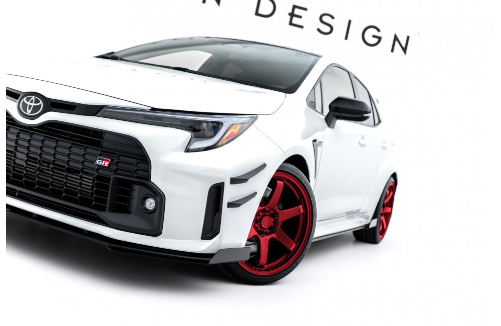 Street Pro Front Splitter + Flaps Toyota GR Corolla Mk12 - Black + Gloss Flaps