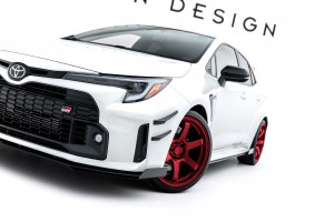 Street Pro Front Splitter + Flaps Toyota GR Corolla Mk12 - Black + Gloss Flaps