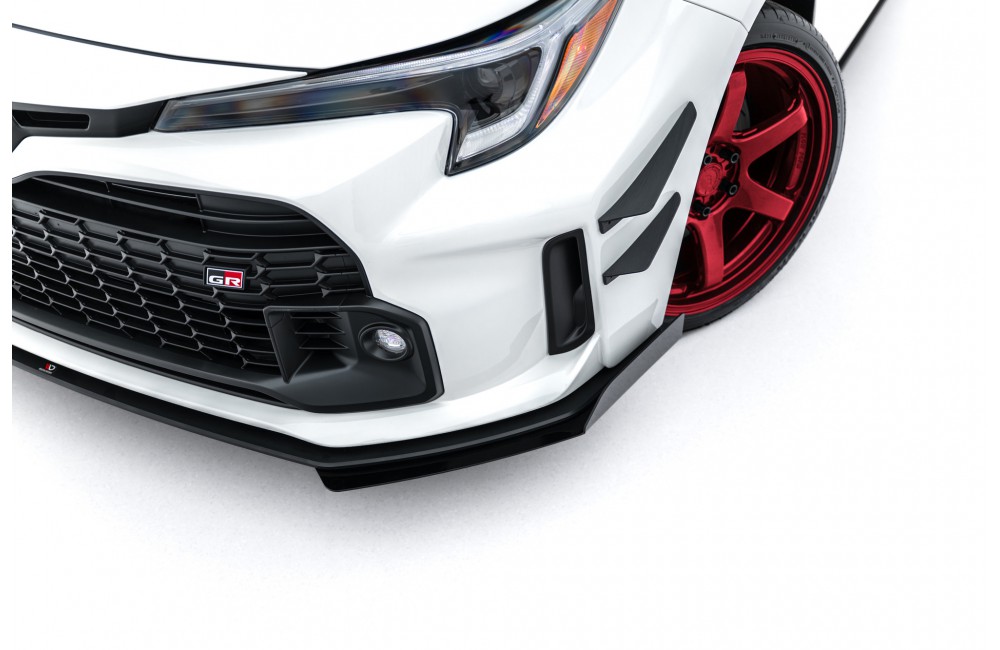 Street Pro Front Splitter + Flaps Toyota GR Corolla Mk12 - Black + Gloss Flaps