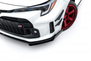 Street Pro Front Splitter + Flaps Toyota GR Corolla Mk12 - Black + Gloss Flaps