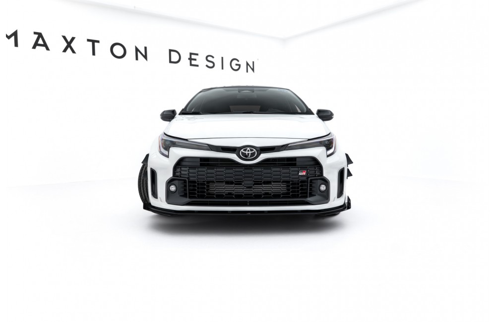 Street Pro Front Splitter + Flaps Toyota GR Corolla Mk12 - Black + Gloss Flaps