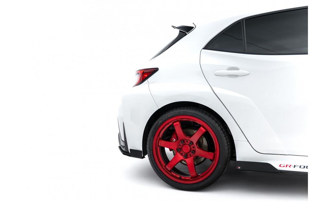 Street Pro Rear Side Splitters + Flaps Toyota GR Corolla Mk12 - Black + Gloss Flaps