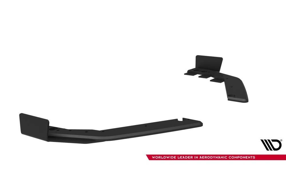 Street Pro Rear Side Splitters + Flaps Toyota GR Corolla Mk12 - Black + Gloss Flaps